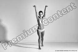 Nude Gymnastic poses Woman White Moving poses Slim long brown Dynamic poses Pinup